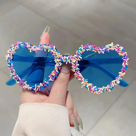 Blue Heart Shaped Love Party Sunglasses