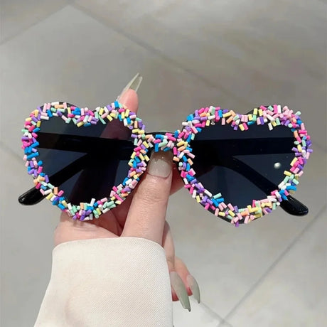 Black Heart Shaped Love Party Sunglasses