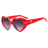 Red Heart Shaped Oversized Multicolor Sunglasses