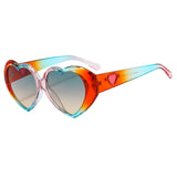 Heart Shaped Oversized Multicolor Sunglasses