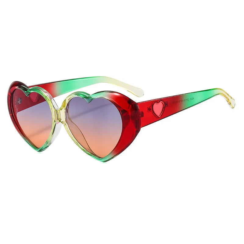 Heart Shaped Oversized Multicolor Sunglasses