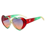 Heart Shaped Oversized Multicolor Sunglasses