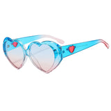 Blue Heart Shaped Oversized Multicolor Sunglasses