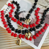 Collection of Heart Shaped Resin Love Beaded Necklace