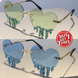 Heart Shaped Rhinestones Sunglasses