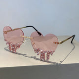 Heart Shaped Rhinestones Sunglasses