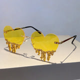 Heart Shaped Rhinestones Sunglasses