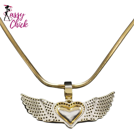 Heart Wing Necklace Sassy Chick Logo