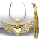 Gold Heart Wing Necklace