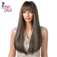 Heat Resistant Long Straight With Flat Bang Natural Looking Fiber Wig Sassy Chick Logo