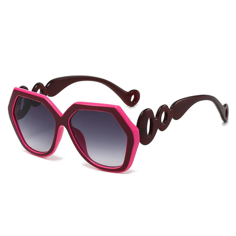 Hexagon Hollow Out Circle Elegant Travel Ladies Sunglasses