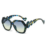 Hexagon Hollow Out Circle Elegant Travel Ladies Sunglasses