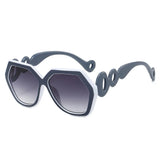 Gray Hexagon Hollow Out Circle Elegant Travel Ladies Sunglasses