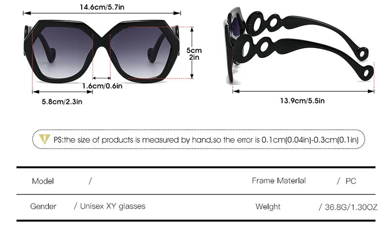 Details of Hexagon Hollow Out Circle Elegant Travel Ladies Sunglasses