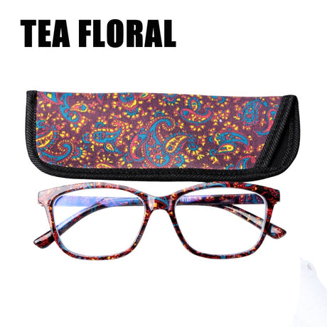 Spring Floral Printed Reading Glasses With Case