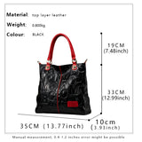 black red letter pattern size handbag