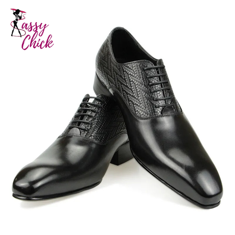 High-Grade Leather Men Shoes Sassy Chick Logo