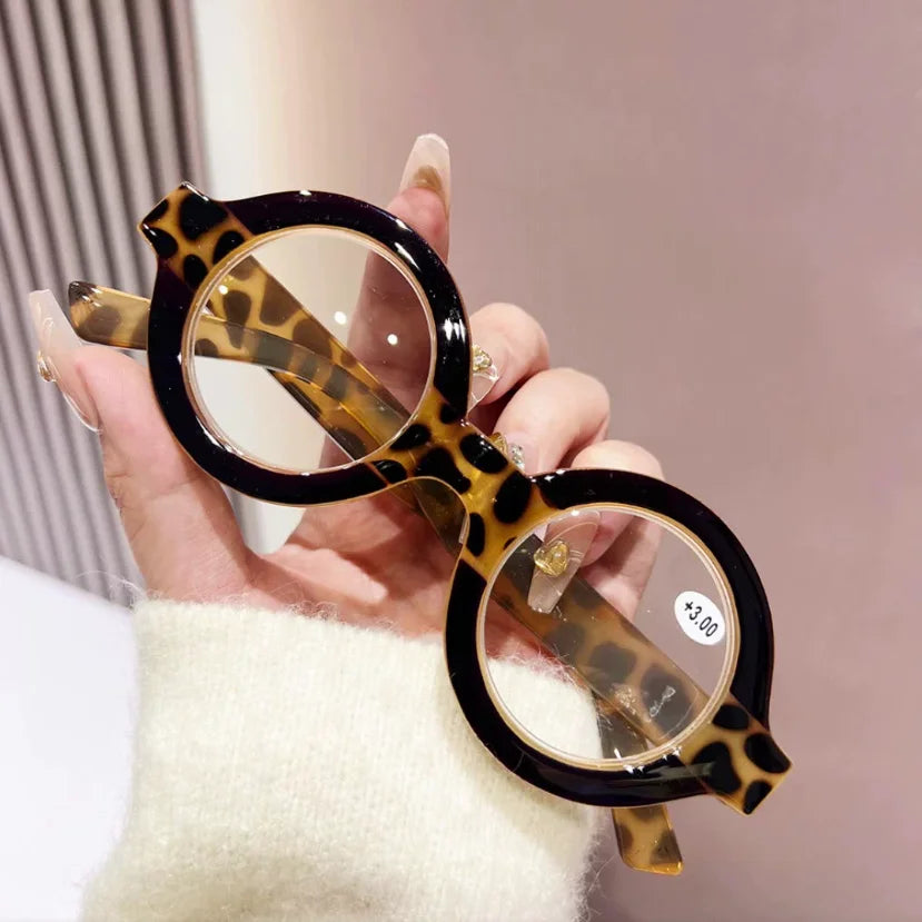 Leopard High-quality Round Frame Reading Glasses