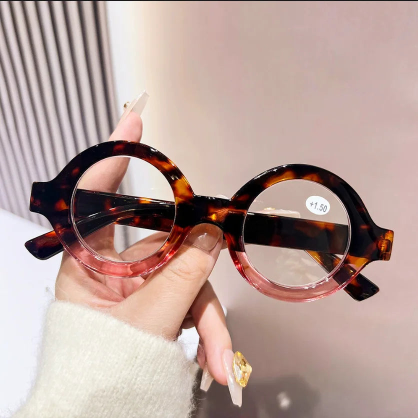Leopard High-quality Round Frame Reading Glasses