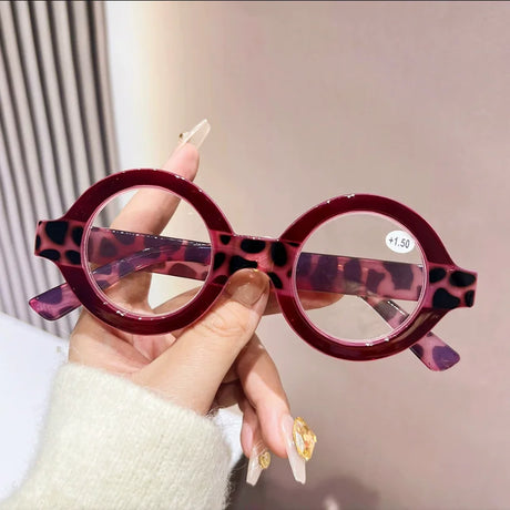 Red High-quality Round Frame Reading Glasses