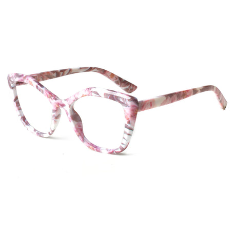 Pink Floral High Quality Design Spring Hinge Eyeglasses