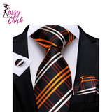 High Quality Fashion Plaid Men's Tie Sassy Chick Logo