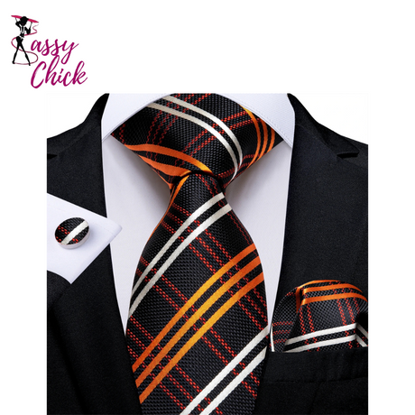 High Quality Fashion Plaid Men's Tie Sassy Chick Logo
