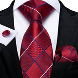 Red geometric tie