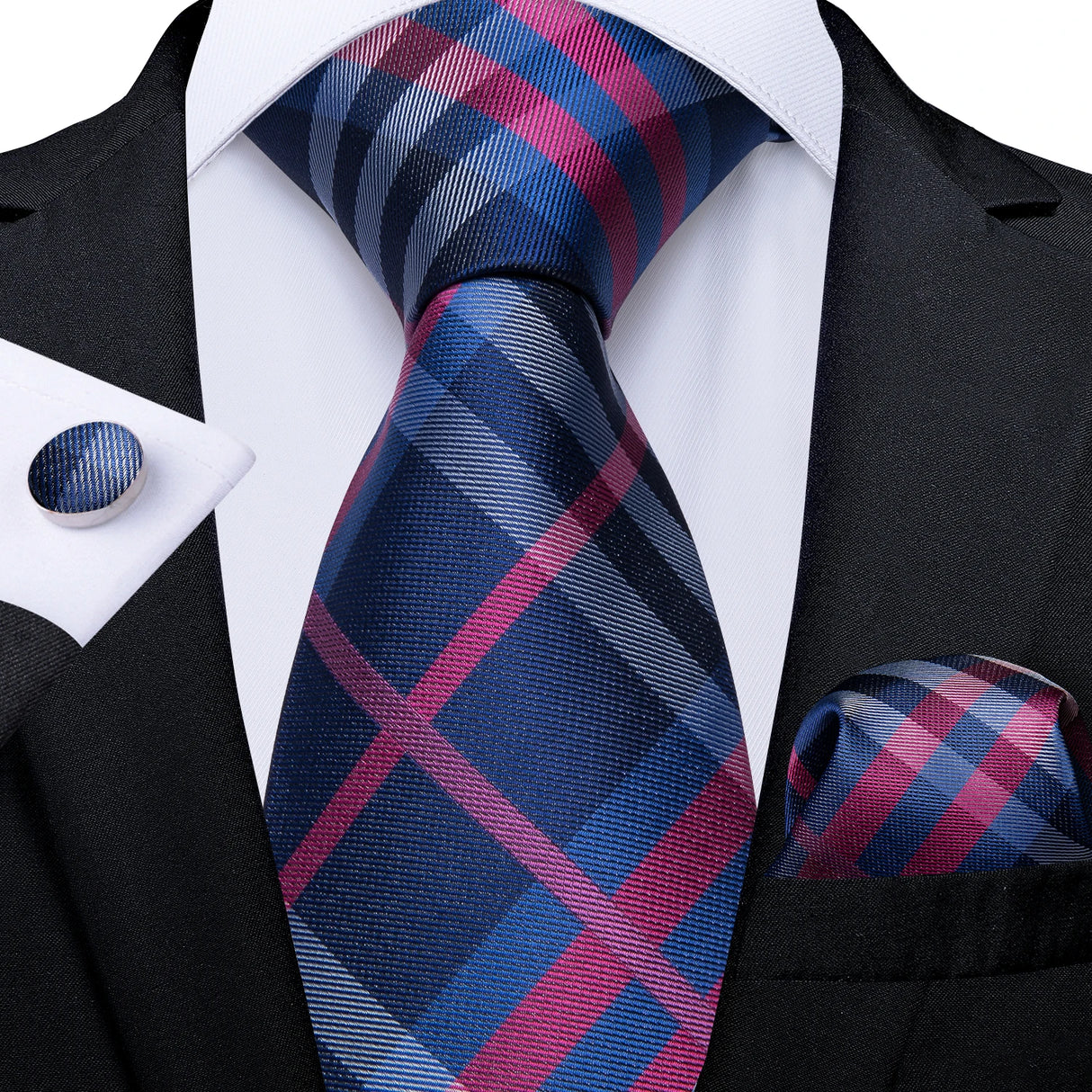 Stripe blue pink tie