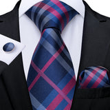 Stripe blue pink tie