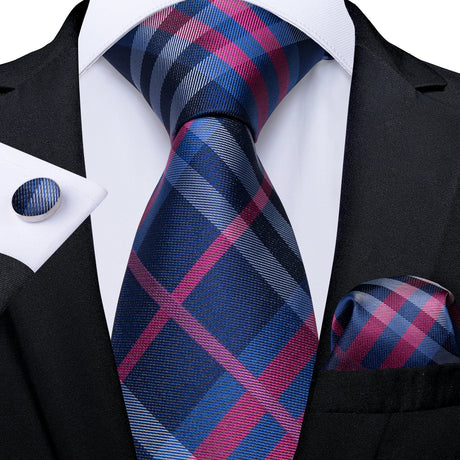 Stripe blue pink tie