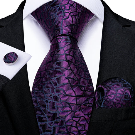 Purple geometric tie