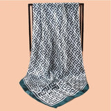 Green High Quality Foulard Silk Headwraps Scarf