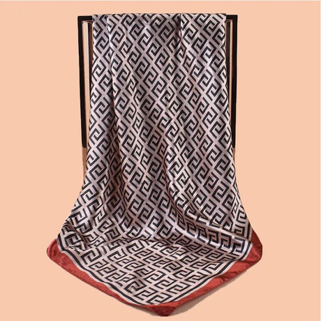 Red High Quality Foulard Silk Headwraps Scarf