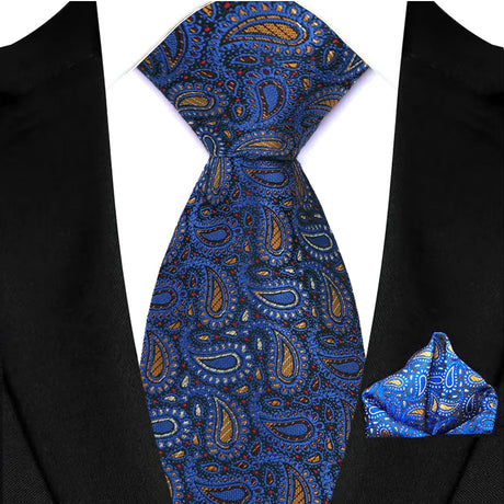 Blue High Quality Pocket Square Royal Blue Men Tie