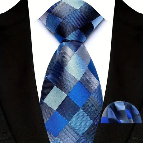 Blue High Quality Pocket Square Royal Blue Men Tie