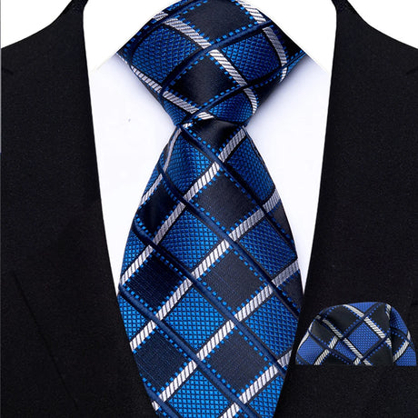 Blue High Quality Pocket Square Royal Blue Men Tie