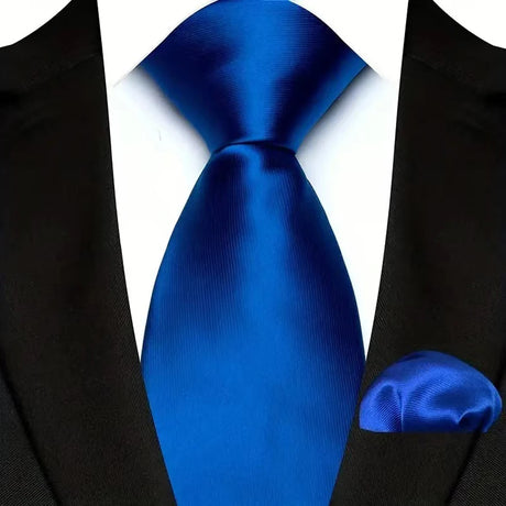 Blue High Quality Pocket Square Royal Blue Men Tie
