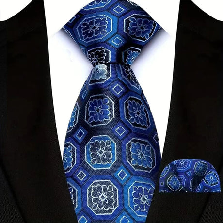 Blue High Quality Pocket Square Royal Blue Men Tie