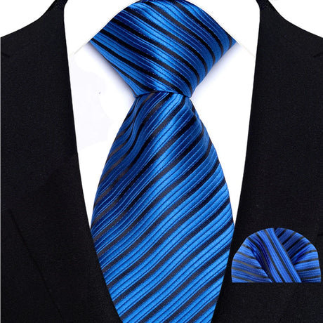 Blue High Quality Pocket Square Royal Blue Men Tie