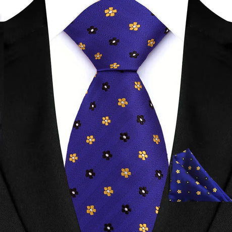 Blue High Quality Pocket Square Royal Blue Men Tie