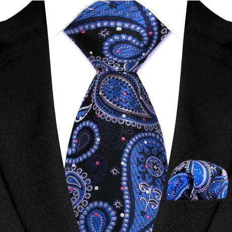 Blue High Quality Pocket Square Royal Blue Men Tie