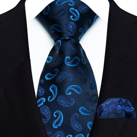 Blue High Quality Pocket Square Royal Blue Men Tie