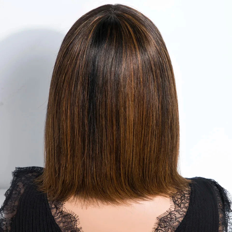 Highlight Blonde Short BOB 3x1 Human Hair Wig back