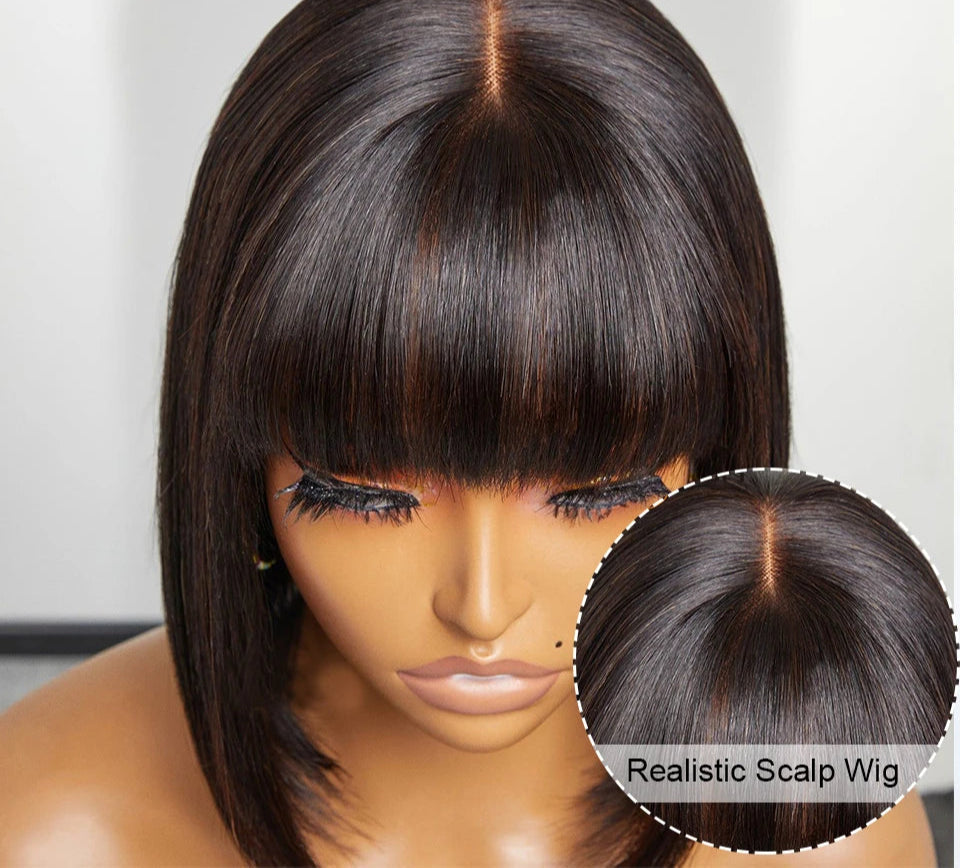 Highlight Blonde Short BOB 3x1 Human Hair Wig scalp