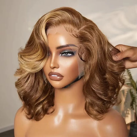 Highlight Body Wave Bob 13X4 Lace Human Hair Wig