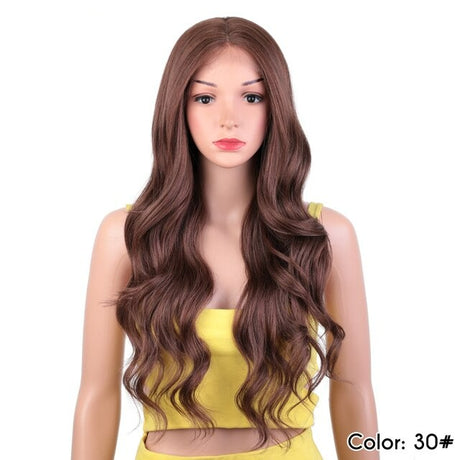 Ash Brown Highlight Body Wave Hair Wig