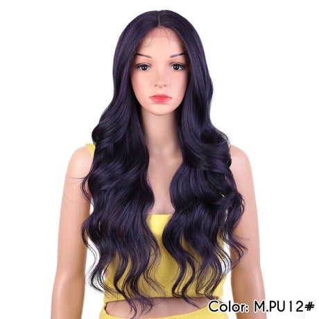 Purple Highlight Body Wave Hair Wig
