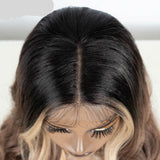 Highlight Blonde Body Wave Hair Wig part