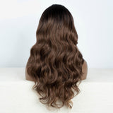 Ash Brown Highlight Body Wave Hair Wig